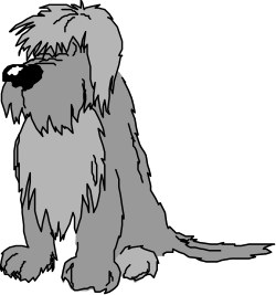 Black and White Dog Sitting Clipart for Creative Projects