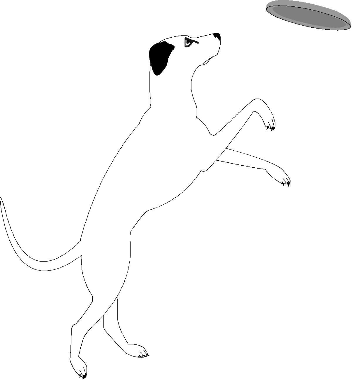 Dog Catching Frisbee Clipart - Fun and Playful Graphics for Your Projects