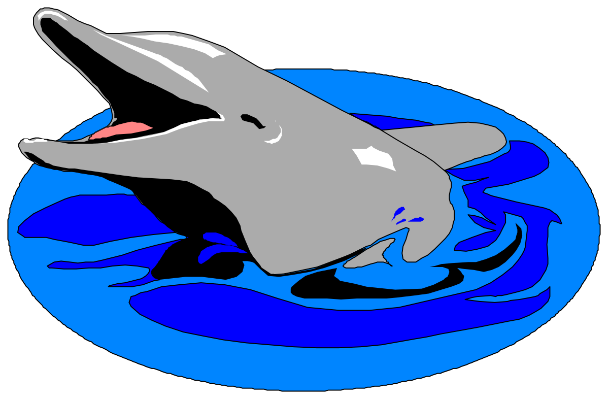 a dolphin swimming in the water clip art png transparent Dolphin Swimming in Water Clipart - Vibrant Marine Life Imagery