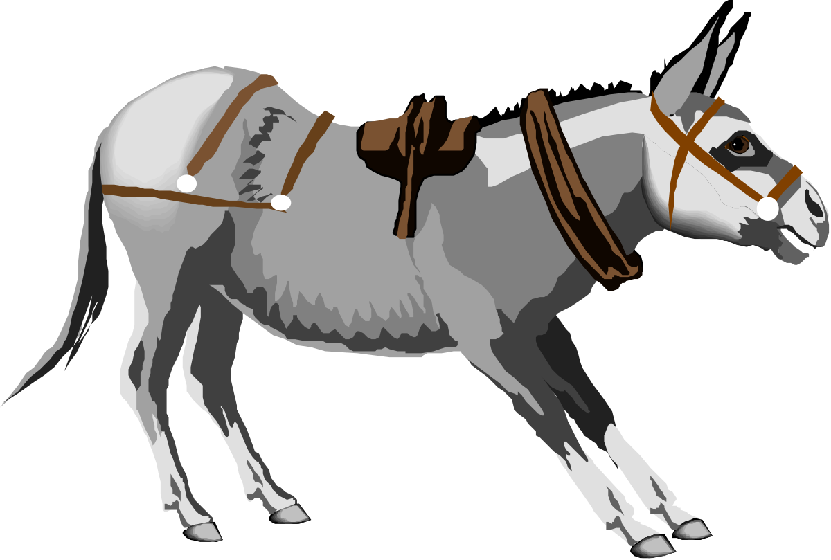 Donkey with Saddle Clipart - Charming Animal Illustrations