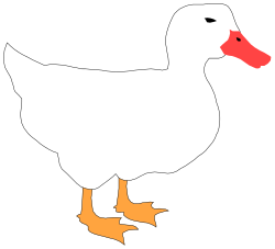 White Duck with Orange Feet - Charming Clipart for Your Creative Needs