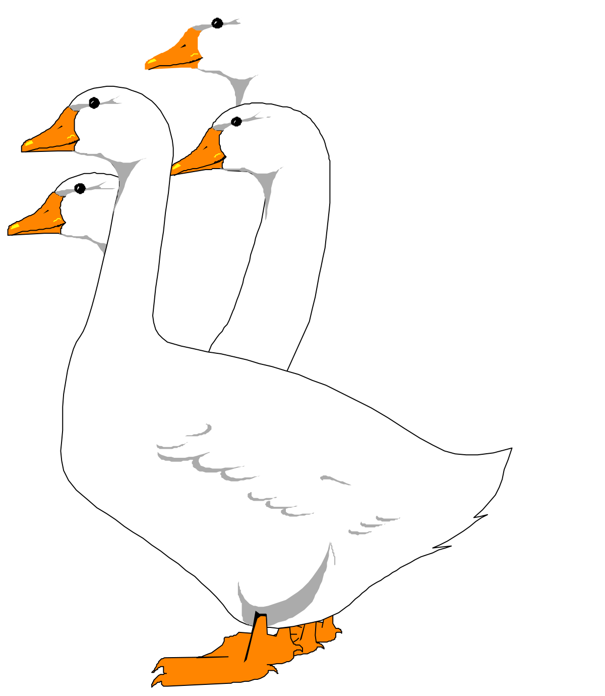 Ducks Clipart - Two Cute and Playful Ducks for Creative Projects
