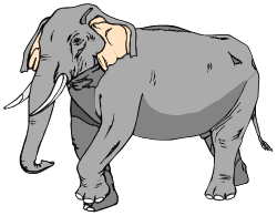 Elephant with Tusks Clipart - Stunning Wildlife Illustration