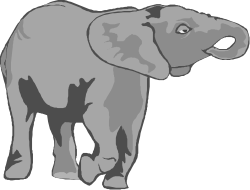 Elephant Clipart on Black Background for Stunning Visuals