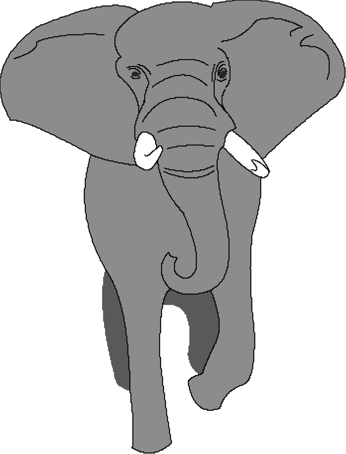 Elephant Clipart: Long-Trunked Icon for Creative Projects