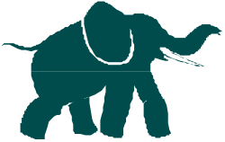 Elephant Silhouette Against Black Background - Stunning Clipart for Any Project