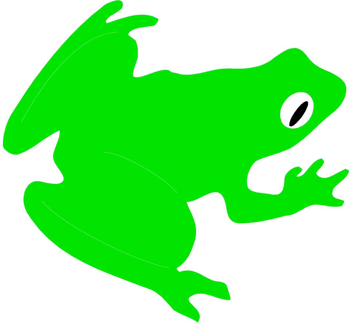 Green Frog with Big Eyes Clipart - Playful and Adorable Character
