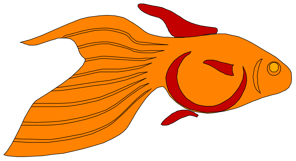 Fish with Red Tail Clipart - Vibrant Marine Life Illustration