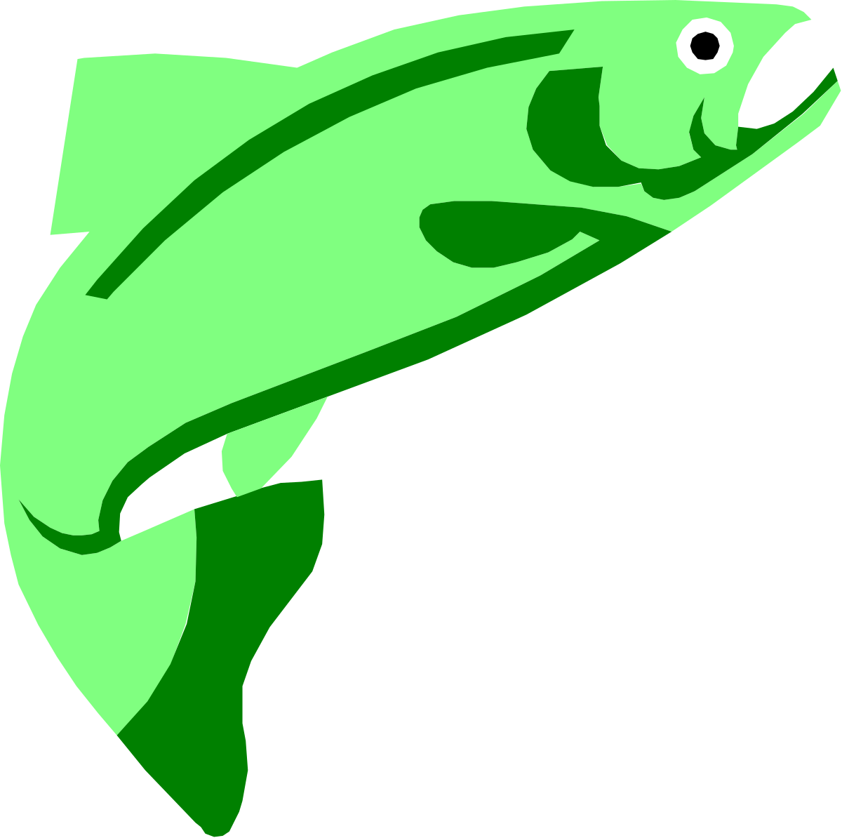 a green fish with a black background clip art png transparent Green Fish with Black Background Clipart - Vibrant and Eye-Catching