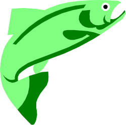 Green Fish with Black Background Clipart - Vibrant and Eye-Catching