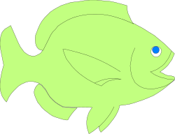 Green Fish with Blue Eyes Clipart for Vibrant Designs