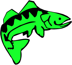 Green Fish on Black Background Clipart for Vibrant Visuals