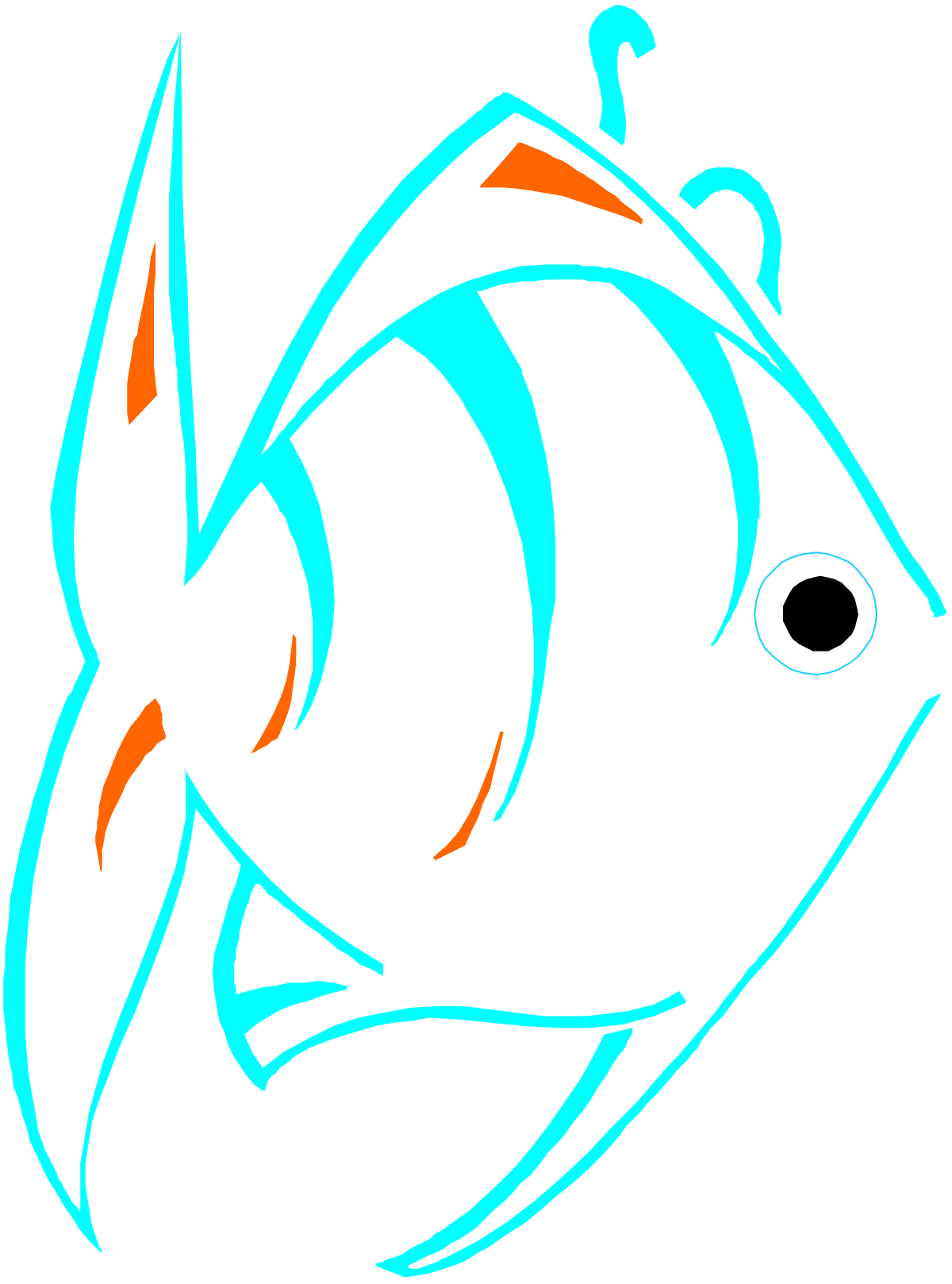 a fish with a blue and orange tail clip art png transparent Vibrant Fish with Blue and Orange Tail Clipart for Creative Projects