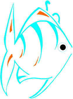 Vibrant Fish with Blue and Orange Tail Clipart for Creative Projects
