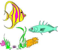 Fish and Flower Clipart: Vibrant Underwater Scenes