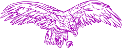 Purple and White Eagle Clipart with Majestic Wings