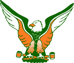 Vibrant Green and White Eagle with Red Tail Clipart