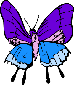 Blue and Purple Butterfly Clipart - Vibrant Insect Illustration