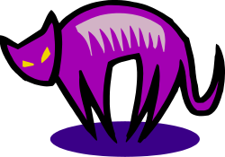 Purple Elephant Standing on Black Background - Unique Clipart Illustration