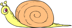 Snail with Big Eye Clipart - Playful and Colorful Design
