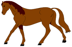 Horse Walking on Black Background Clipart