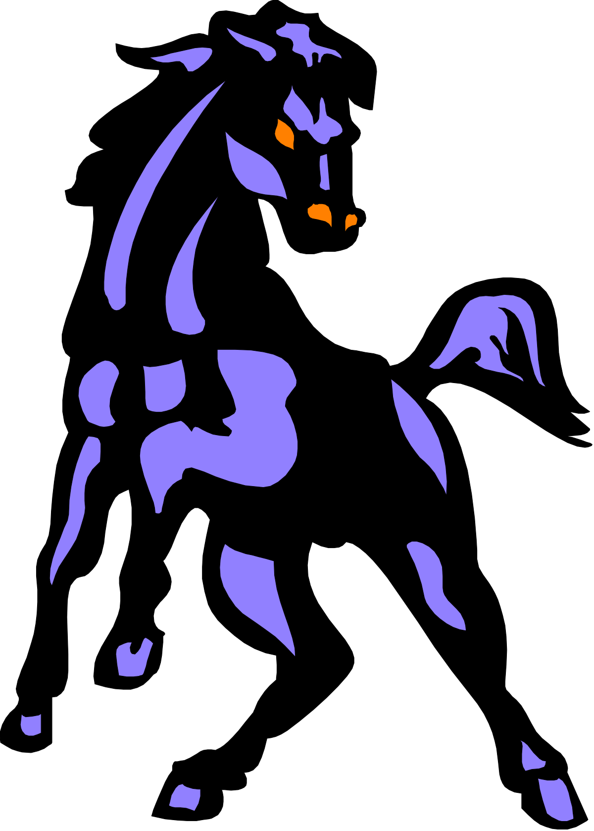 Horse Silhouette Clipart for Versatile Design Projects