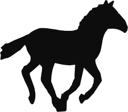Silhouette of a Horse - Elegant Black and White Clipart