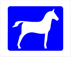 Horse Clipart on Blue and White Sign - Perfect for Your Projects
