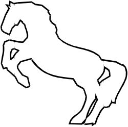 White Horse Silhouette on Black Background - Stunning Clipart for Diverse Applications