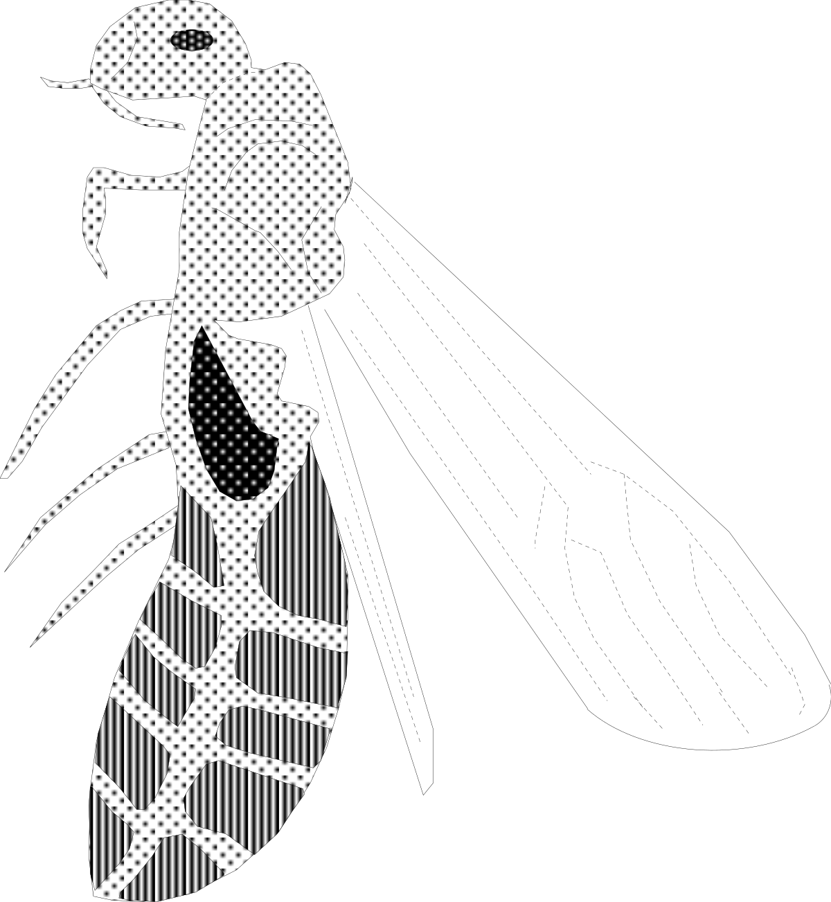 Silhouette of a Woman in a Hat with Polka Dot Pattern - Unique Clipart