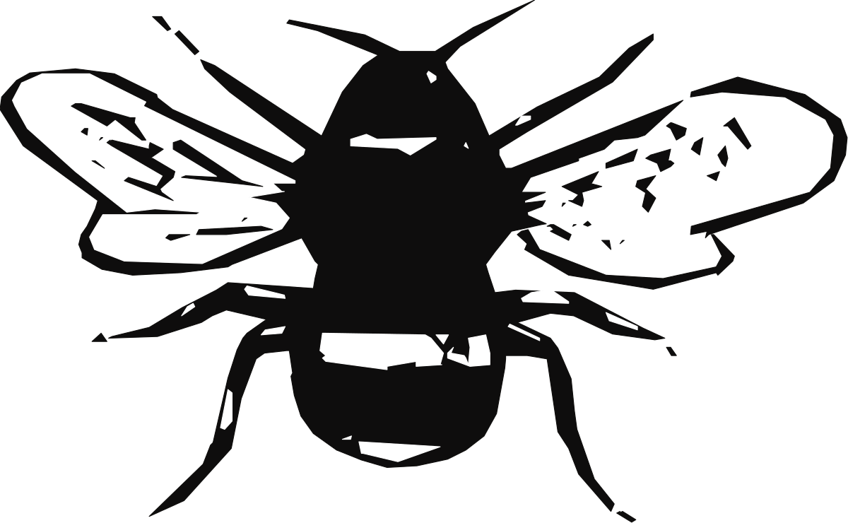 Black and White Bee Clipart with Elegant Background