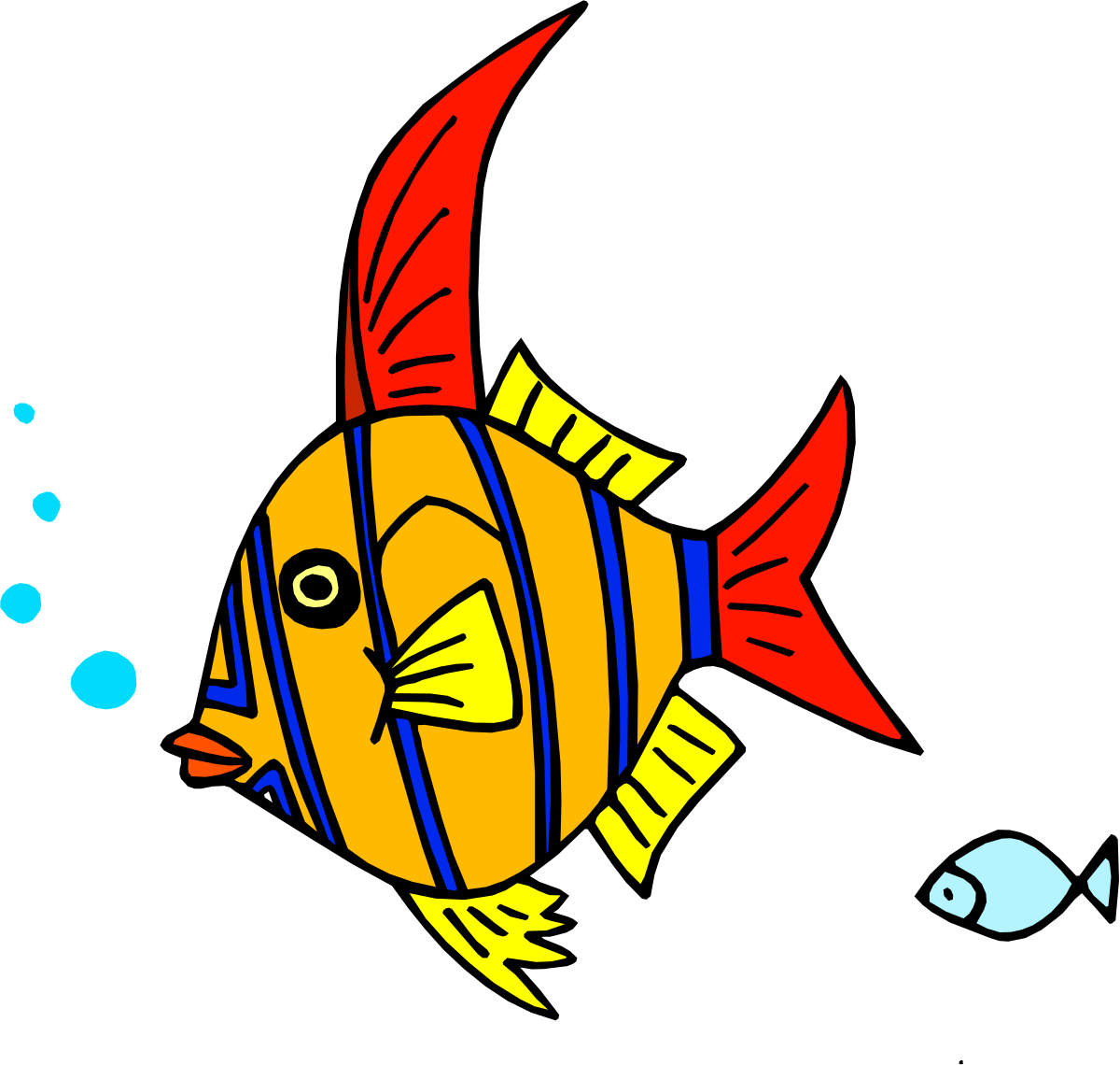 a fish with a red tail and a blue tail clip art png transparent Red and Blue Tail Fish Clipart for Vibrant Designs