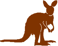 Kangaroo Silhouette Clipart Against Black Background