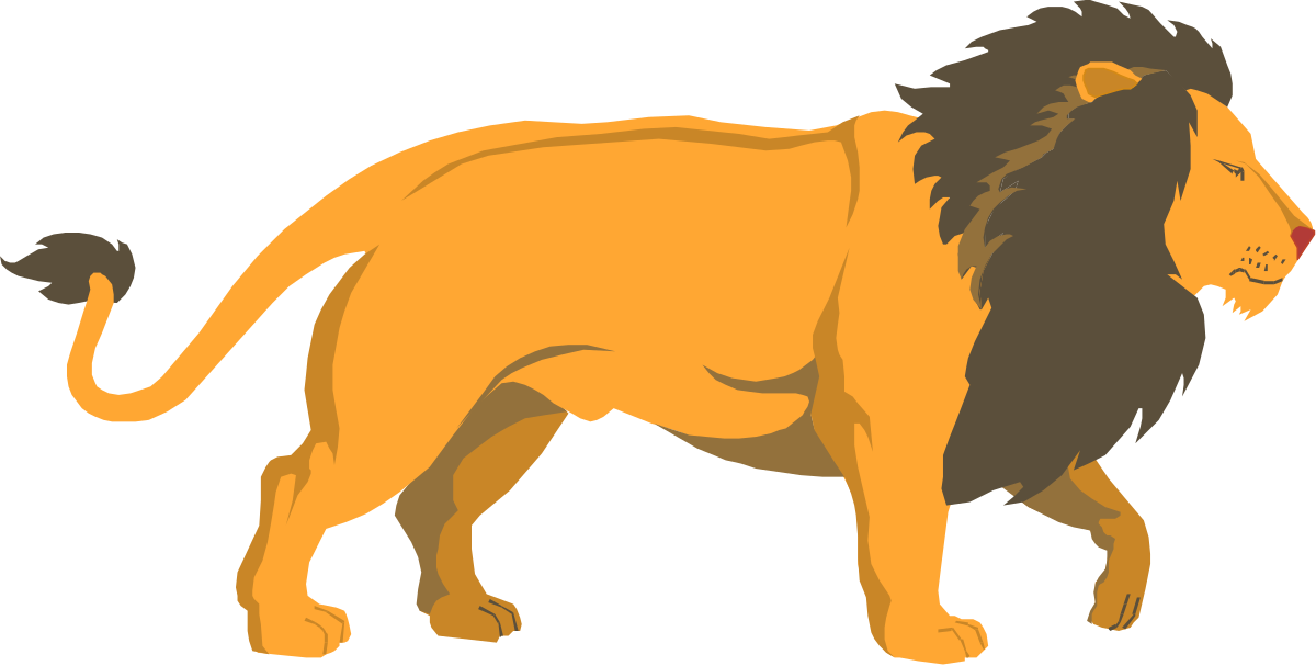 a lion standing on a black background clip art png transparent Lion Standing Majestically on Black Background - Stunning Clipart