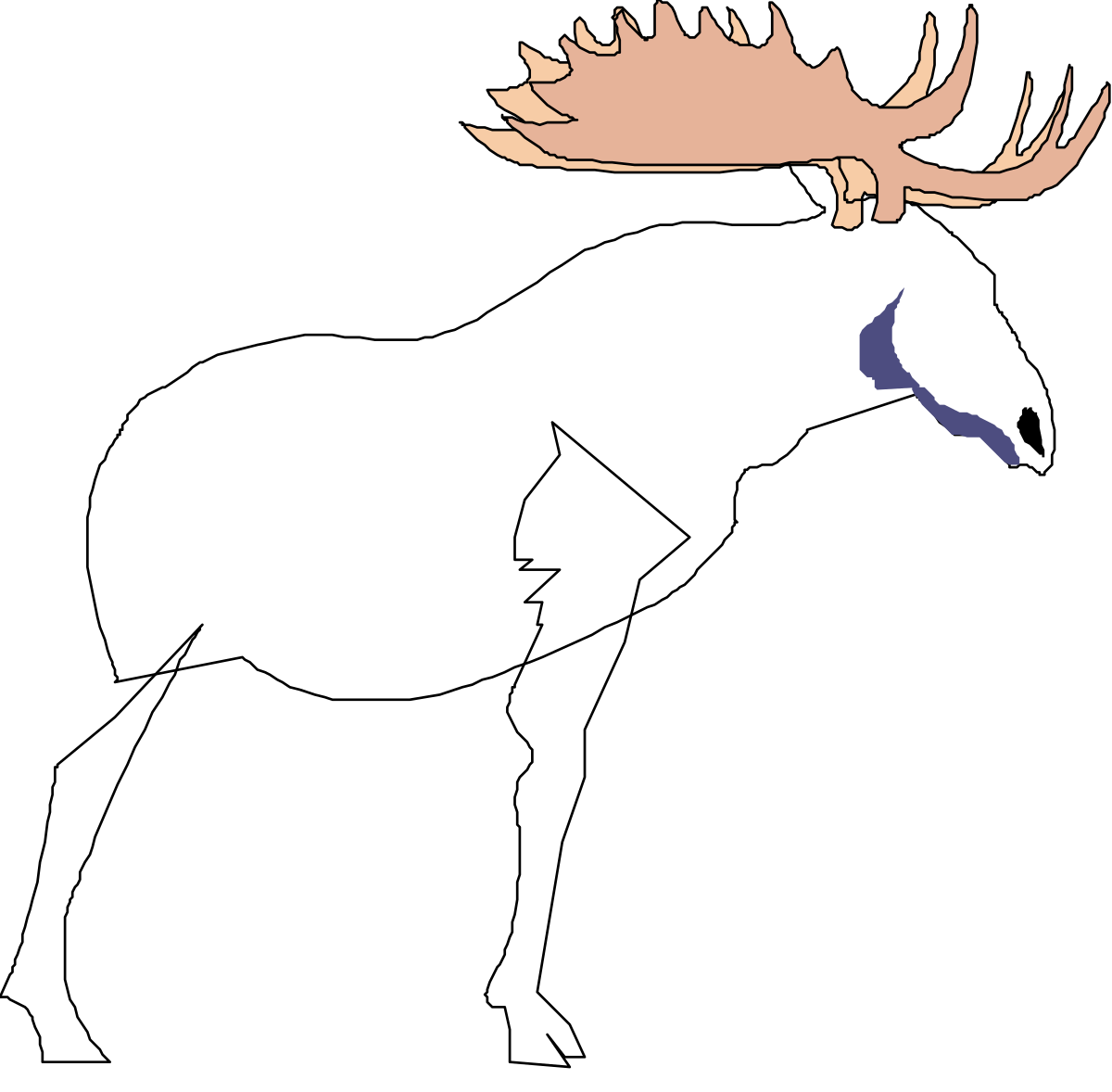 Moose with Blue and Brown Nose Clipart for Unique Designs