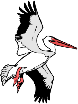 White Stork Flying in the Air - Elegant Nature Clipart