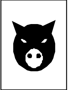 Pig Head Logo Clipart - Black and White Design