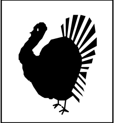 Black and White Turkey Silhouette Clipart for Seasonal Projects