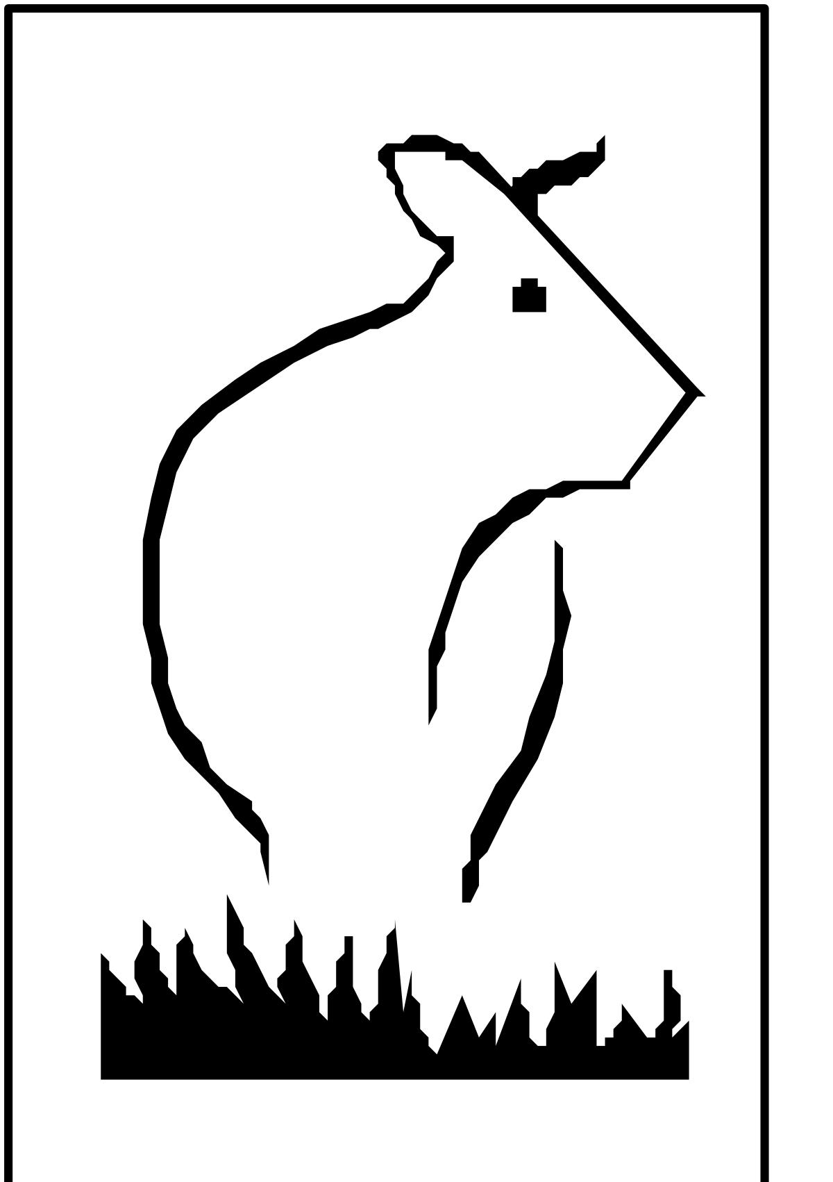 Black and White Cow Silhouette Clipart - Elegant Farm Animal Design