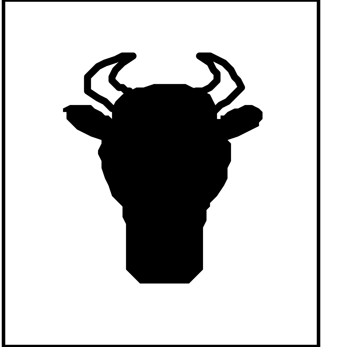 a bull head silhouetted in black and white clip art png transparent Bold Bull Head Silhouette in Black and White Clipart