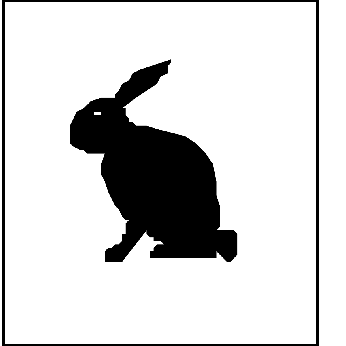 a black and white silhouette of a rabbit clip art png transparent Rabbit Silhouette Clipart - Elegant Black and White Rabbit Outline