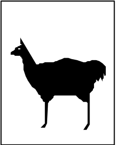 Silhouette of a Llama: Elegant Black and White Clipart