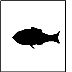 Silhouetted Fish Clipart on White Background - Perfect for Minimalist Designs