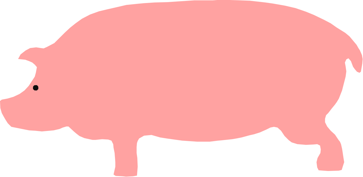 Silhouetted Pig on Black Background - Stunning Clipart Design