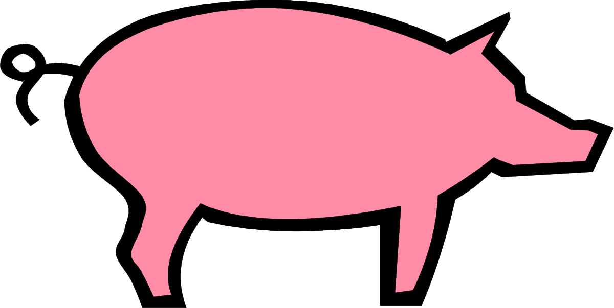 Black Background Pig Silhouette Clipart for Dynamic Designs