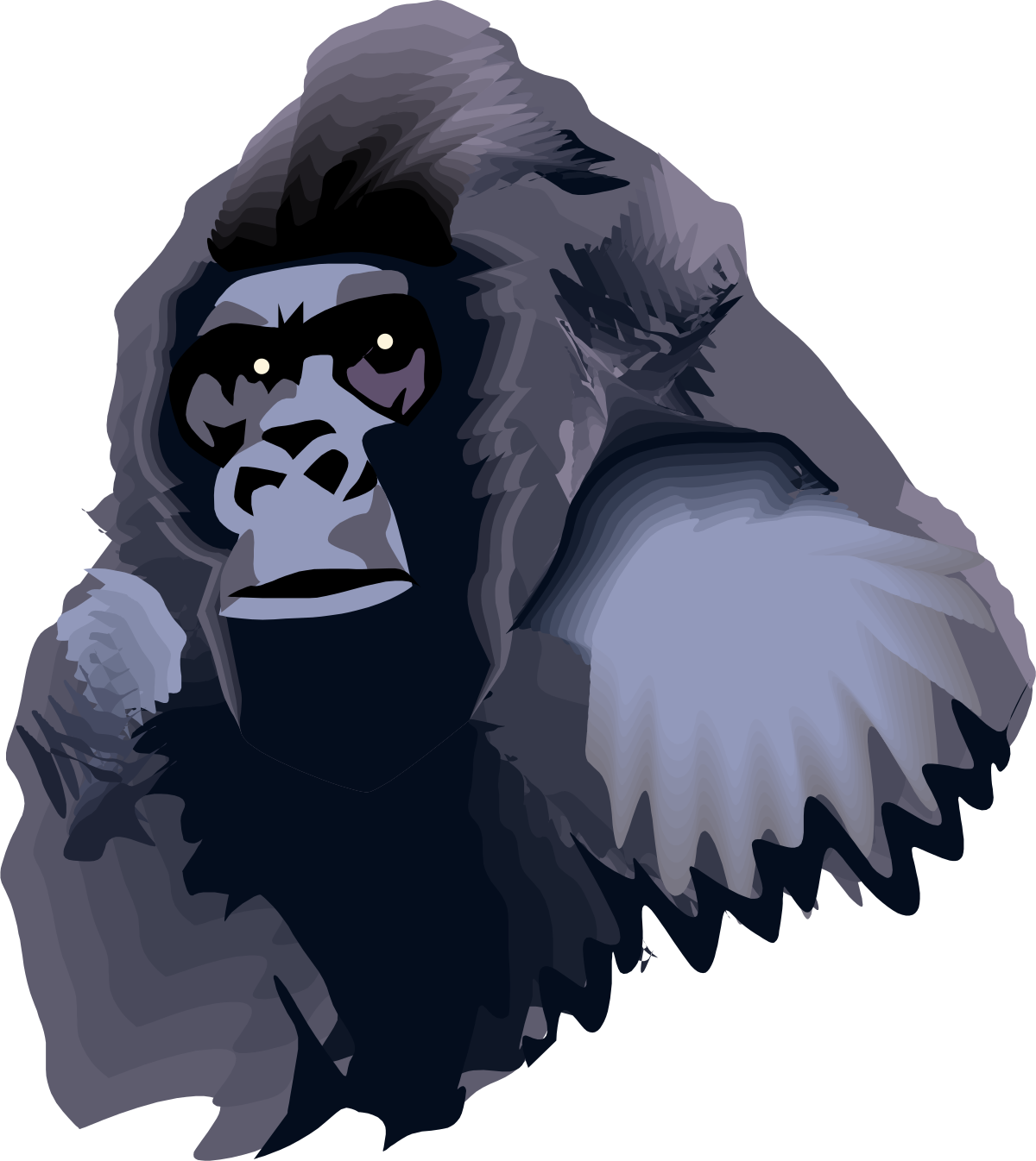 a gorilla with a big head and a big nose clip art png transparent Gorilla Clipart with Big Head and Nose for Creative Projects