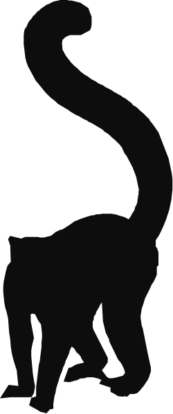 Black Cat Silhouette Clipart Against Dark Background
