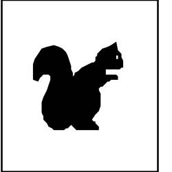 Squirrel Silhouette in Square Frame Clipart