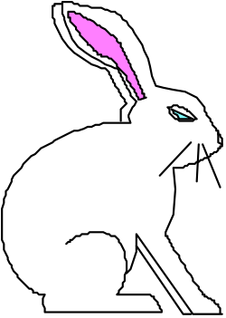 Black Background with Pink and Blue Outline Clipart - Bold & Vibrant Visuals