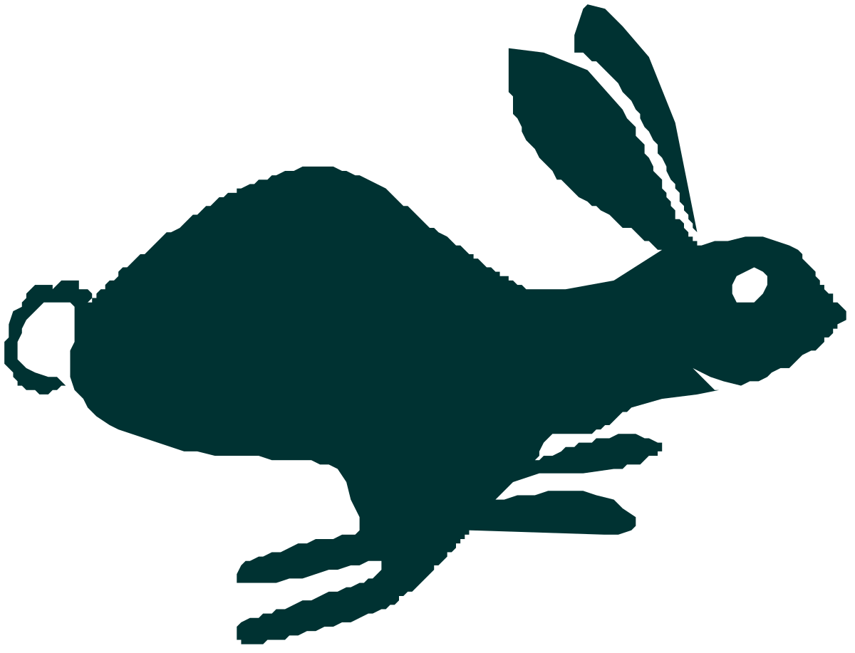 a silhouette of a rabbit with a white spot clip art png transparent Rabbit Silhouette Clipart with White Spot - Perfect for Nature Themes